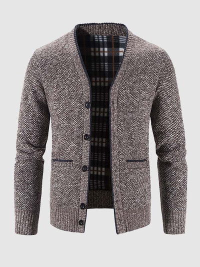 Men's thickened velvet casual sweater jacket