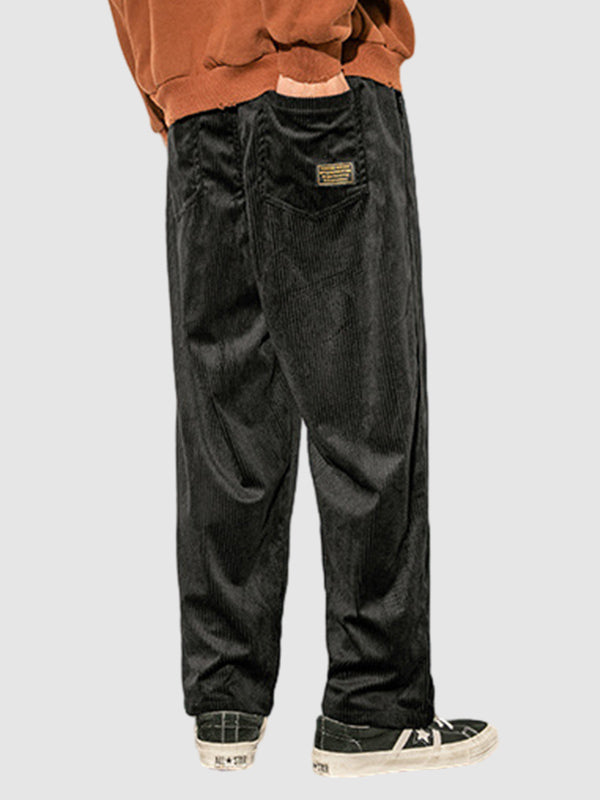 Men's Corduroy Loose Cargo Casual Pants